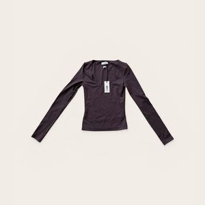 Aritzia Smoked Eggplant Aubergine Fume Long Sleeve Top